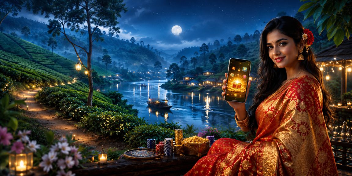 রংপুরে শাড়ি পরা একজন নারী মোবাইলে ck3 ক্যাসিনো ব্যবহার করছেন নিরাপদে